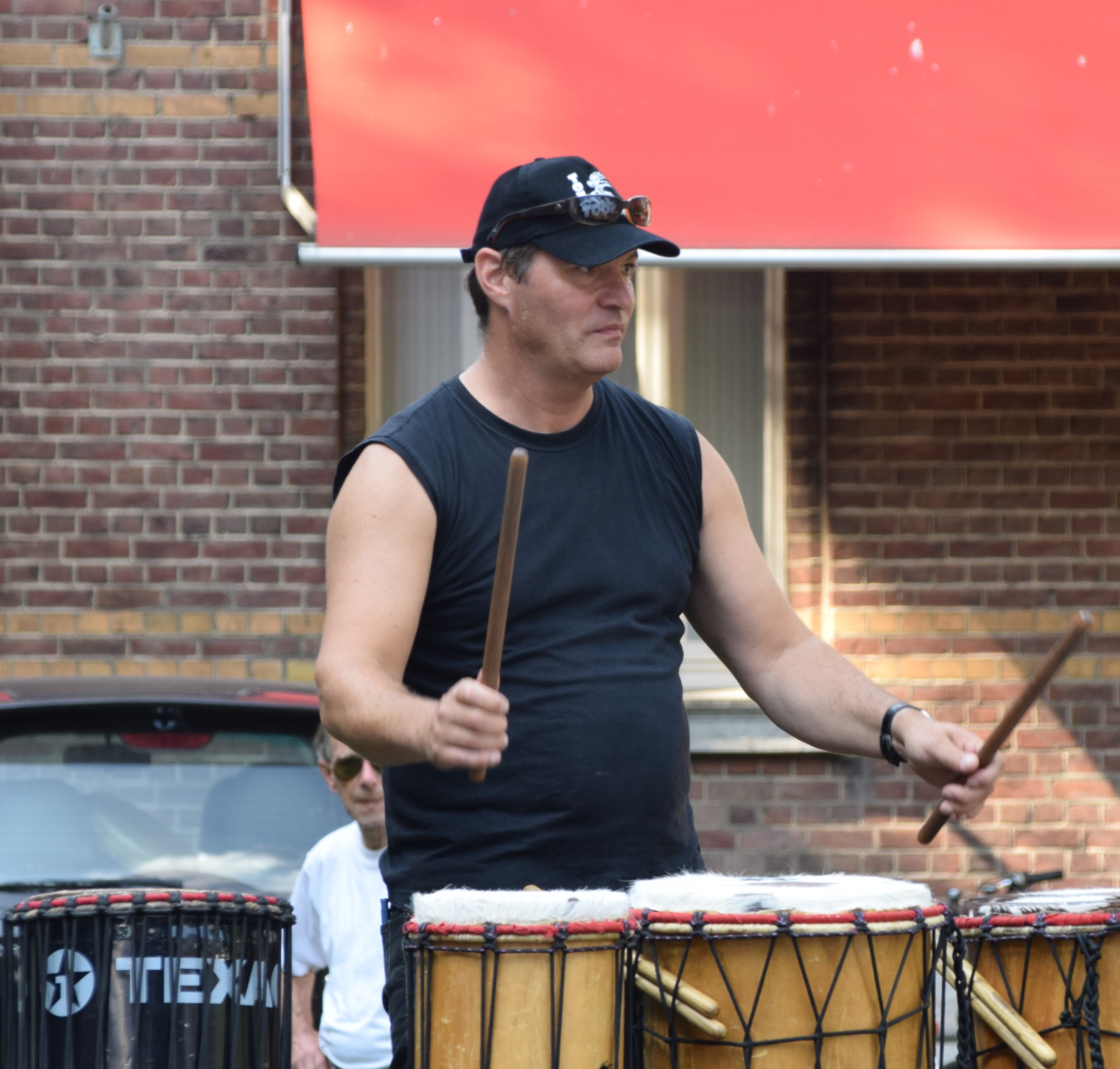 Toon playing djembe